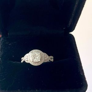 14K .50CT DIA CLUSTER HALO BRIDAL RING SIZE 7 Paid $2,500.00